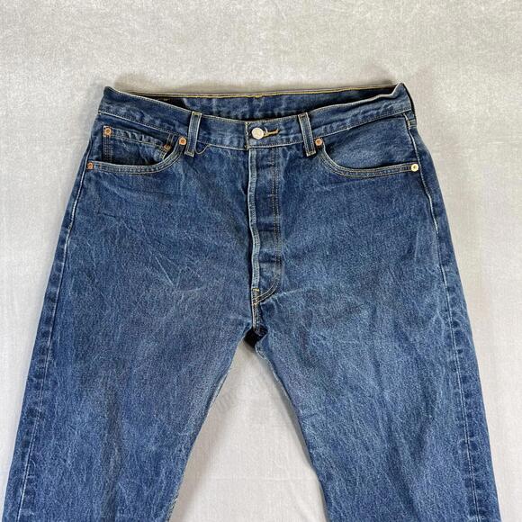 Levis 501 XX Jeans Mens 34x31* Blue Dark Wash Straight Leg American Denim 2000s - Picture 2 of 10
